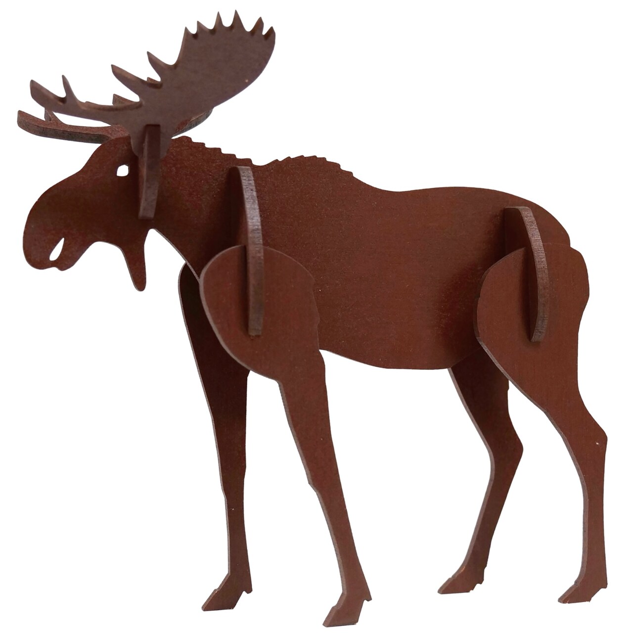 Little & Wood: Woodlet: Medium - Moose - Brown, 3D Wooden Kit-Set, Animal Puzzle, Easy Assembly, Pop Build Fun, 100% Sustainably Sourced Wood, Ages 6+